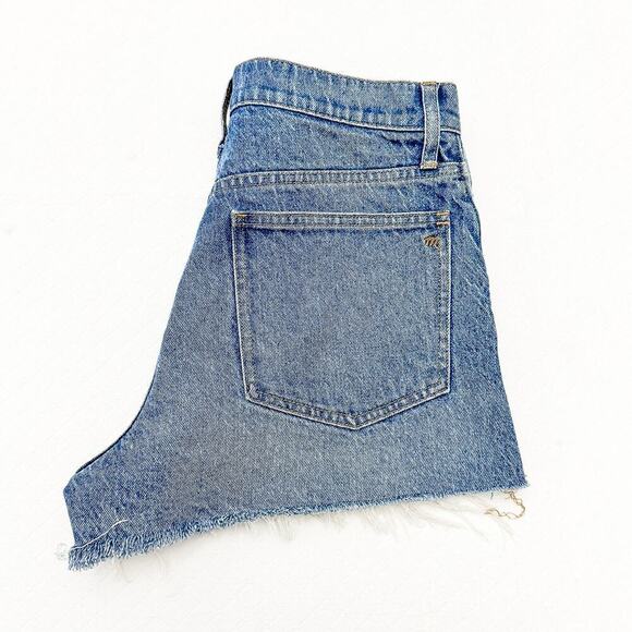 Madewell The Perfect Jean Short Raw Hem Dark Medium Wash Denim Size 28 - Picture 5 of 5